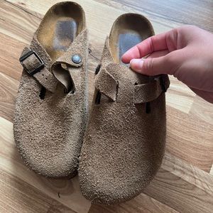 Birkenstock Boston - Women’s EU size 40, Suede Leather, Sand/Beige